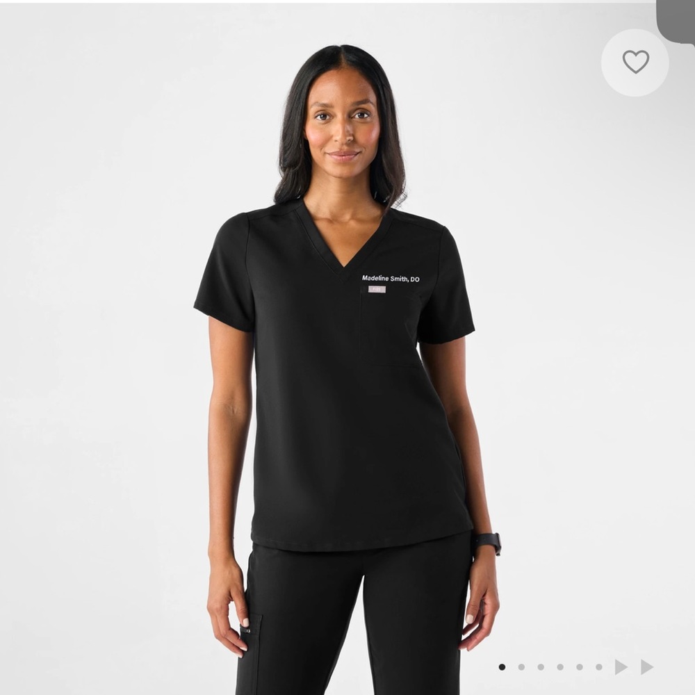 Figs black scrub top NEW